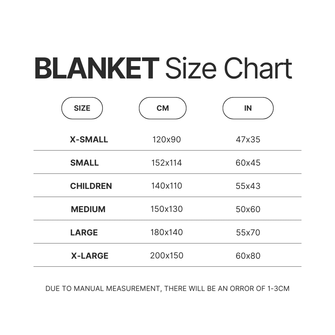 Blanket Size Chart - Dandadan Store