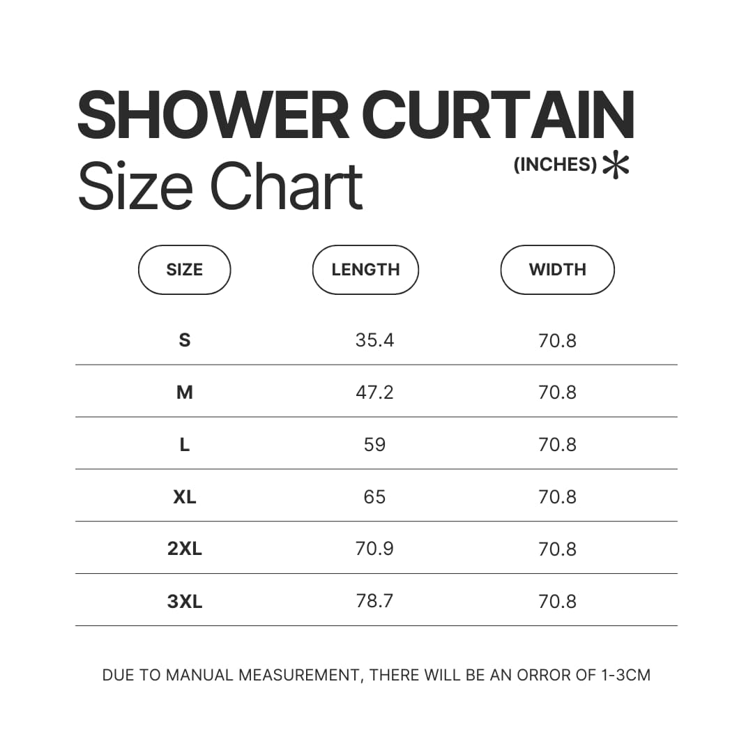 Shower Curtain Size Chart - Dandadan Store