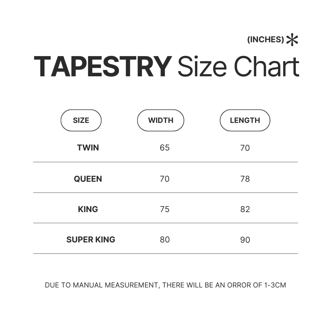 Tapestry Size Chart - Dandadan Store