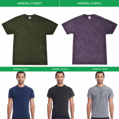 Mineral Wash T shirt Color Chart - Dandadan Store