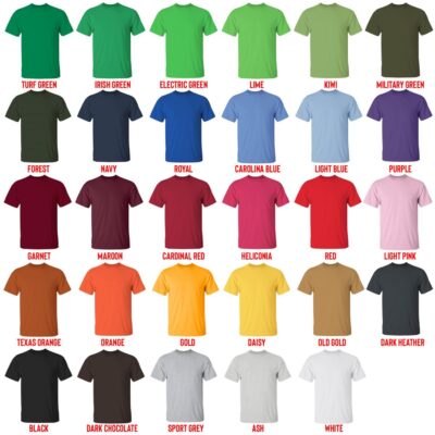 t shirt color chart 1 - Dandadan Store